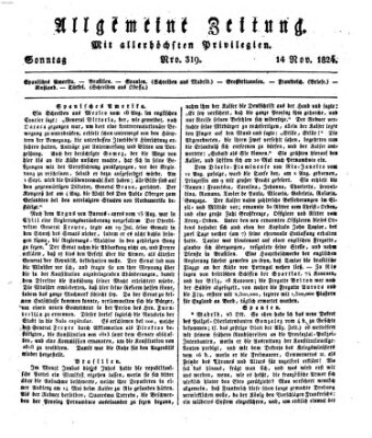 Allgemeine Zeitung Sonntag 14. November 1824