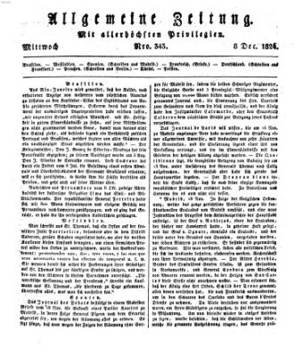 Allgemeine Zeitung Mittwoch 8. Dezember 1824