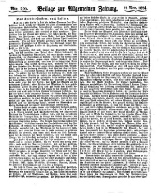 Allgemeine Zeitung Donnerstag 11. November 1824