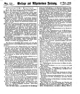 Allgemeine Zeitung Samstag 27. November 1824