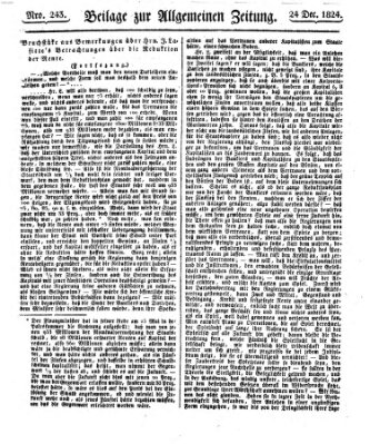 Allgemeine Zeitung Freitag 24. Dezember 1824