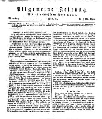 Allgemeine Zeitung Montag 17. Januar 1825