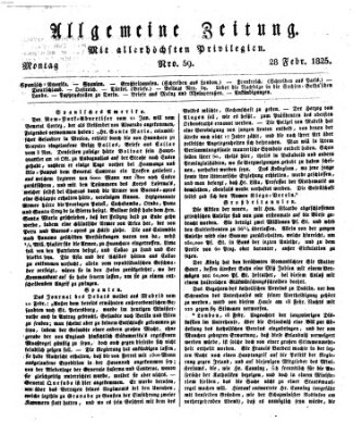 Allgemeine Zeitung Montag 28. Februar 1825