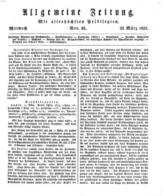 Allgemeine Zeitung Mittwoch 23. März 1825