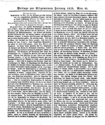 Allgemeine Zeitung Montag 10. Januar 1825