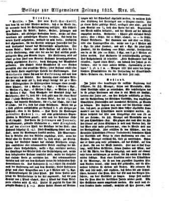 Allgemeine Zeitung Sonntag 16. Januar 1825