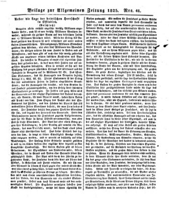 Allgemeine Zeitung Donnerstag 10. Februar 1825