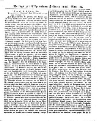Allgemeine Zeitung Freitag 22. April 1825