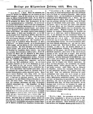 Allgemeine Zeitung Freitag 29. April 1825