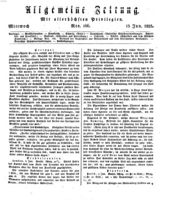 Allgemeine Zeitung Mittwoch 15. Juni 1825