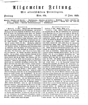 Allgemeine Zeitung Freitag 17. Juni 1825