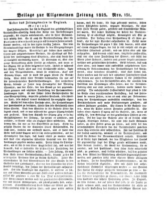 Allgemeine Zeitung Dienstag 31. Mai 1825