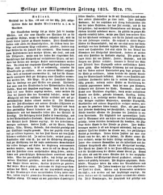 Allgemeine Zeitung Sonntag 19. Juni 1825