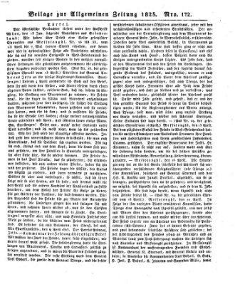 Allgemeine Zeitung Dienstag 21. Juni 1825