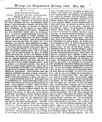 Allgemeine Zeitung Donnerstag 18. August 1825