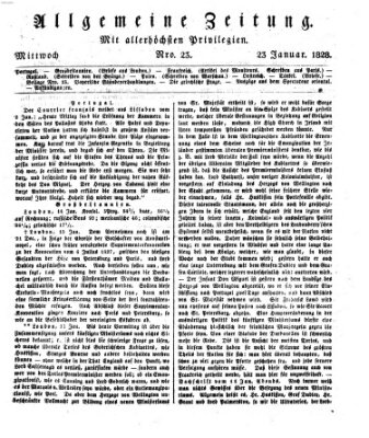 Allgemeine Zeitung Mittwoch 23. Januar 1828