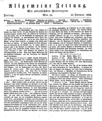 Allgemeine Zeitung Freitag 25. Januar 1828