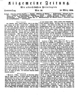 Allgemeine Zeitung Donnerstag 20. März 1828
