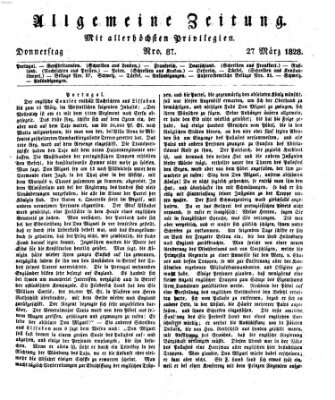 Allgemeine Zeitung Donnerstag 27. März 1828