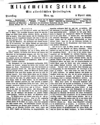 Allgemeine Zeitung Dienstag 8. April 1828