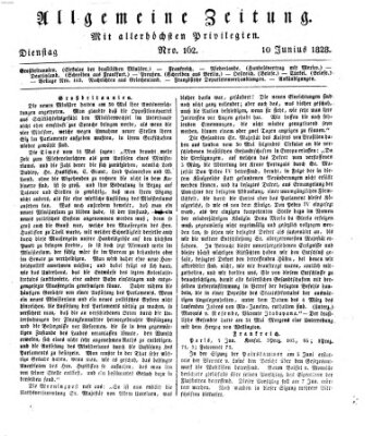 Allgemeine Zeitung Dienstag 10. Juni 1828