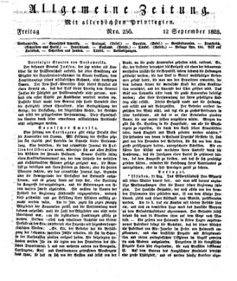 Allgemeine Zeitung Freitag 12. September 1828