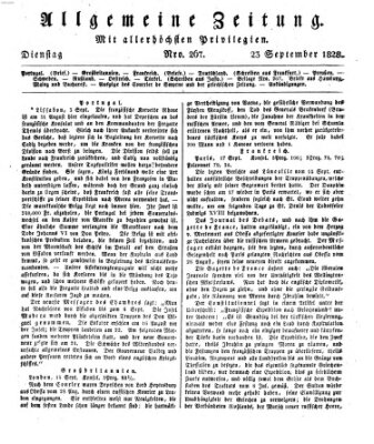 Allgemeine Zeitung Dienstag 23. September 1828