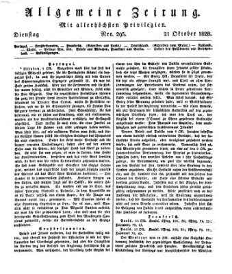 Allgemeine Zeitung Dienstag 21. Oktober 1828