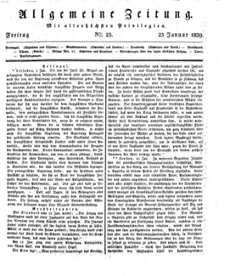 Allgemeine Zeitung Freitag 23. Januar 1829