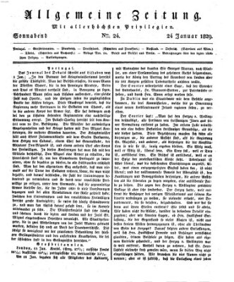 Allgemeine Zeitung Samstag 24. Januar 1829