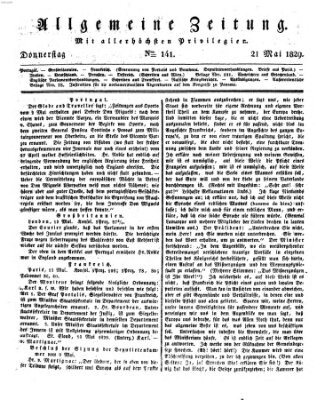 Allgemeine Zeitung Donnerstag 21. Mai 1829