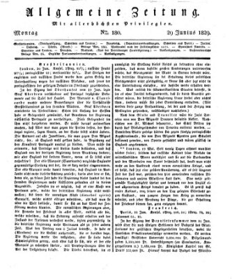 Allgemeine Zeitung Montag 29. Juni 1829
