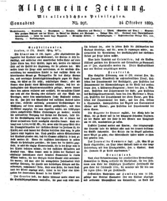 Allgemeine Zeitung Samstag 24. Oktober 1829