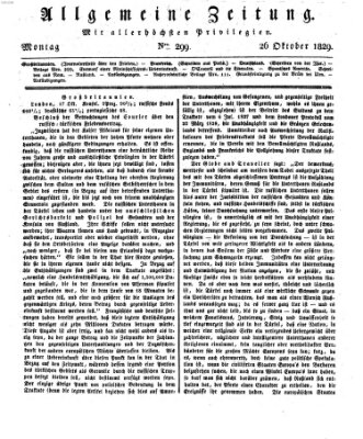 Allgemeine Zeitung Montag 26. Oktober 1829