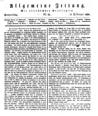 Allgemeine Zeitung Donnerstag 11. Februar 1830