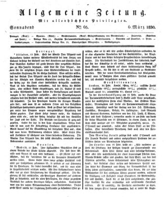 Allgemeine Zeitung Samstag 6. März 1830