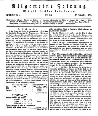 Allgemeine Zeitung Donnerstag 25. März 1830