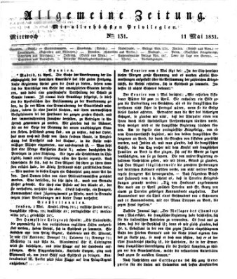 Allgemeine Zeitung Mittwoch 11. Mai 1831