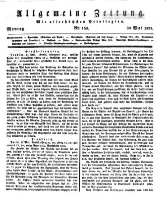 Allgemeine Zeitung Montag 30. Mai 1831