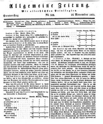 Allgemeine Zeitung Donnerstag 24. November 1831