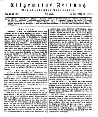 Allgemeine Zeitung Samstag 3. Dezember 1831