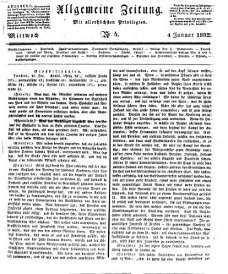 Allgemeine Zeitung Mittwoch 4. Januar 1832