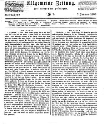 Allgemeine Zeitung Samstag 7. Januar 1832