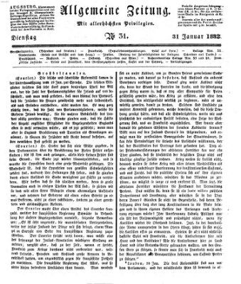 Allgemeine Zeitung Dienstag 31. Januar 1832