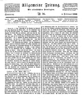 Allgemeine Zeitung Sonntag 5. Februar 1832