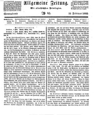 Allgemeine Zeitung Samstag 11. Februar 1832