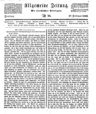 Allgemeine Zeitung Freitag 17. Februar 1832