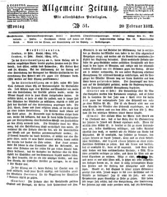 Allgemeine Zeitung Montag 20. Februar 1832