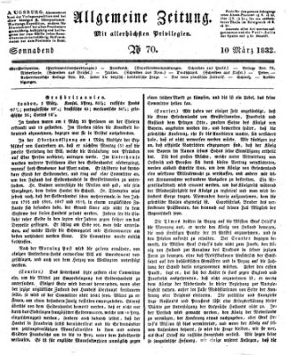 Allgemeine Zeitung Samstag 10. März 1832