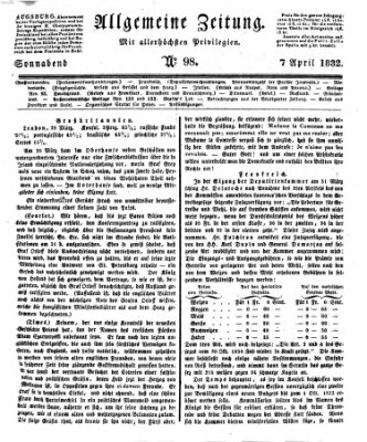 Allgemeine Zeitung Samstag 7. April 1832